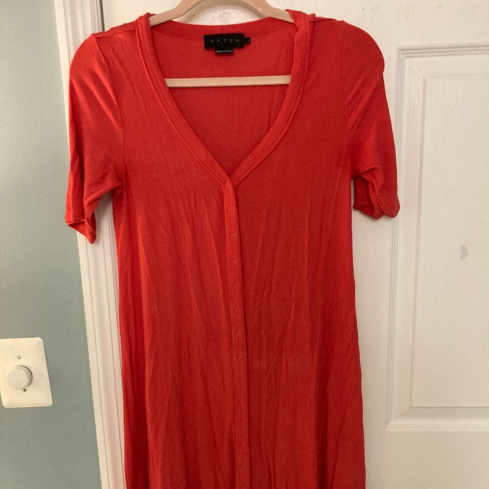Hatch Softest Rib Coral Mini Maternity Nursing Dress Size 1